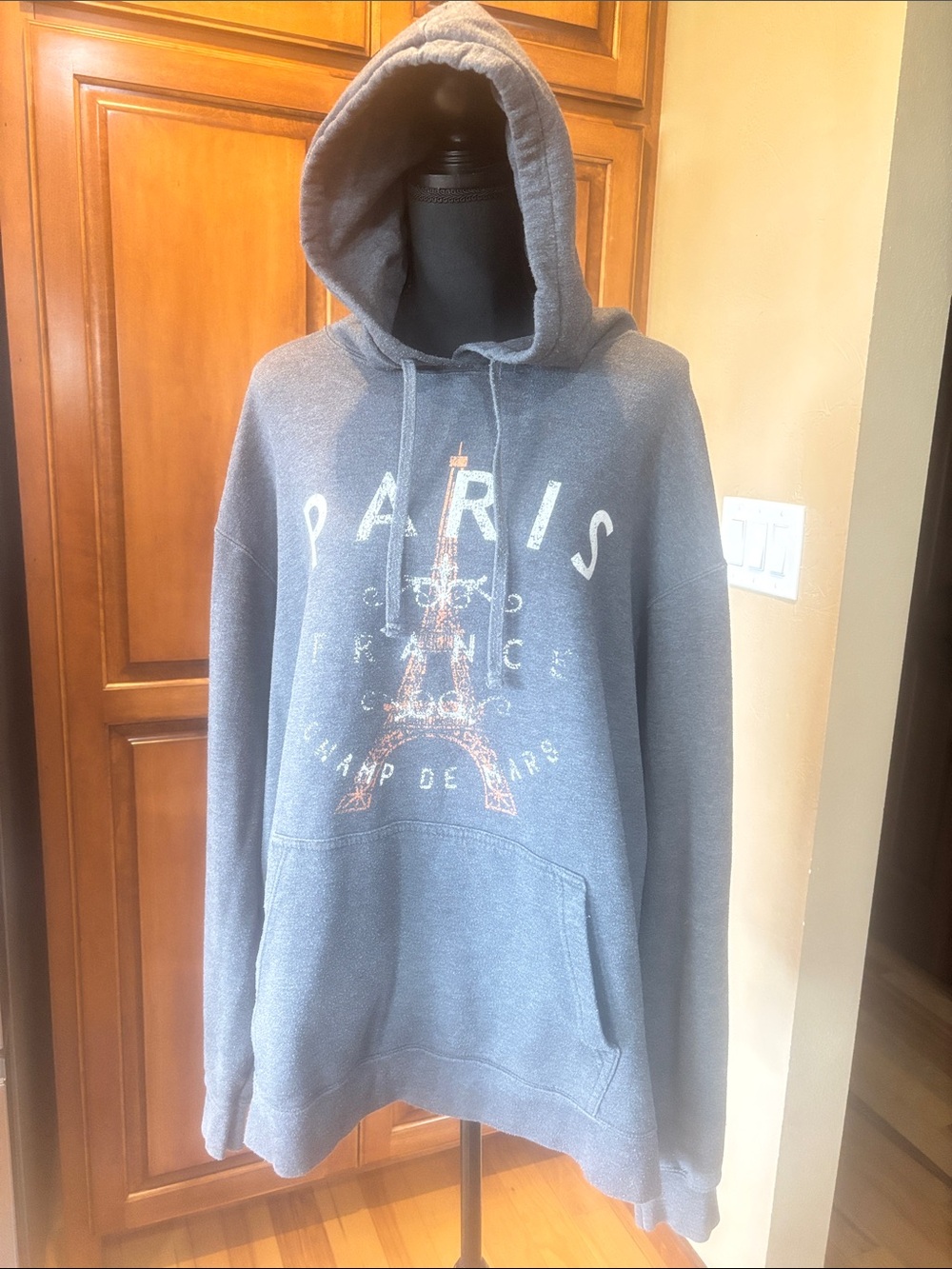 Port and Company Paris Graphic Hooded Sweatshirt - Gray